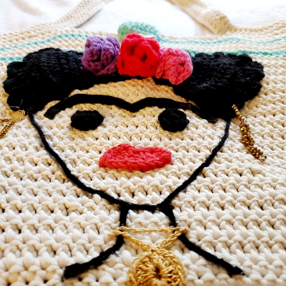 Medium Frida Khalo handmade tote - Picture 4 of 5